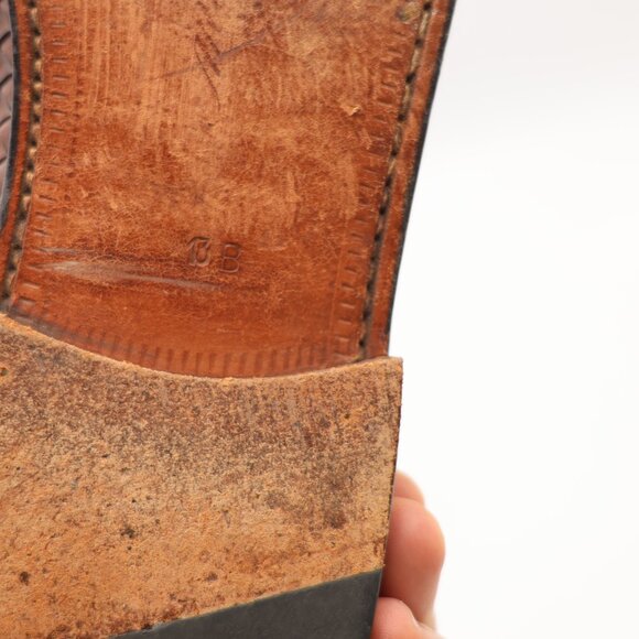 Mezlan Alicante Loafer Tassel Brown Leather Braided Side Men's 13 B Made Spain - Picture 10 of 11